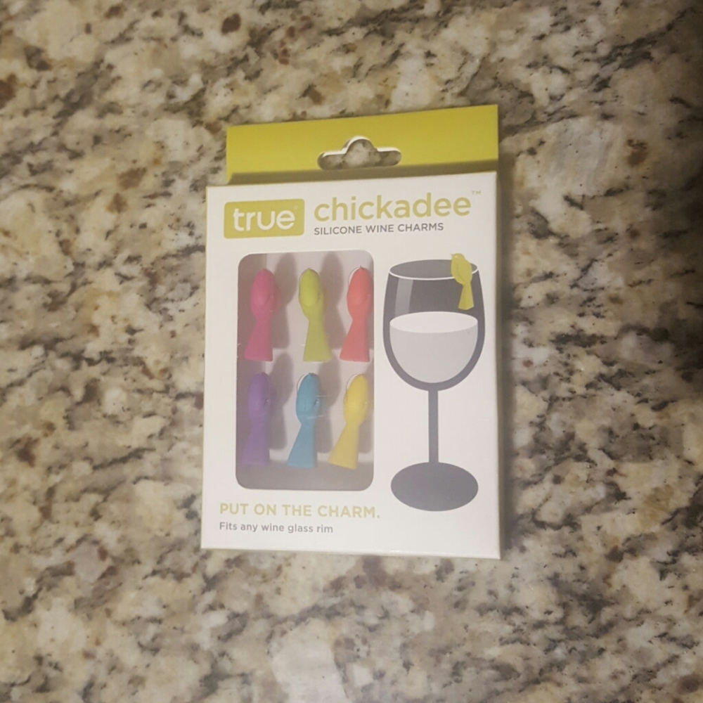 Chickadee silicone wine charms